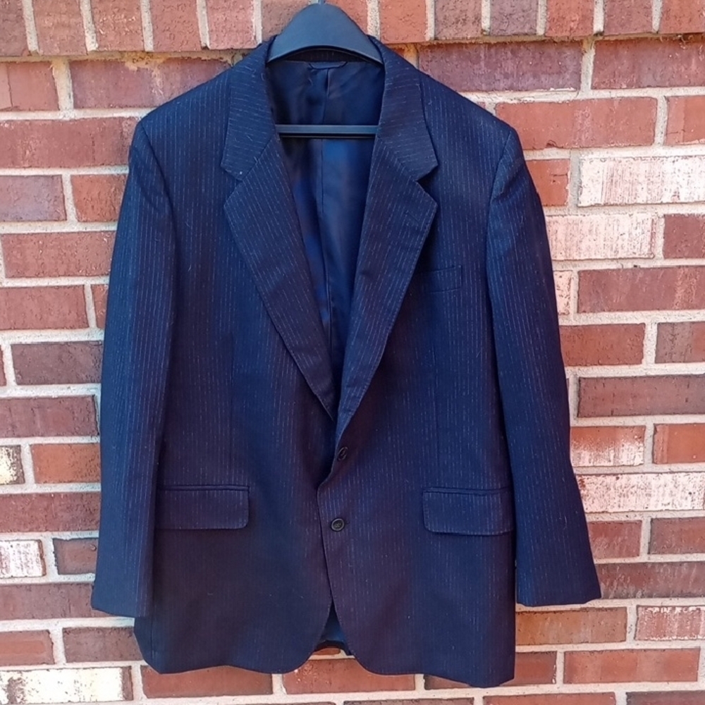 Men's Navy Pinstripe Blazer